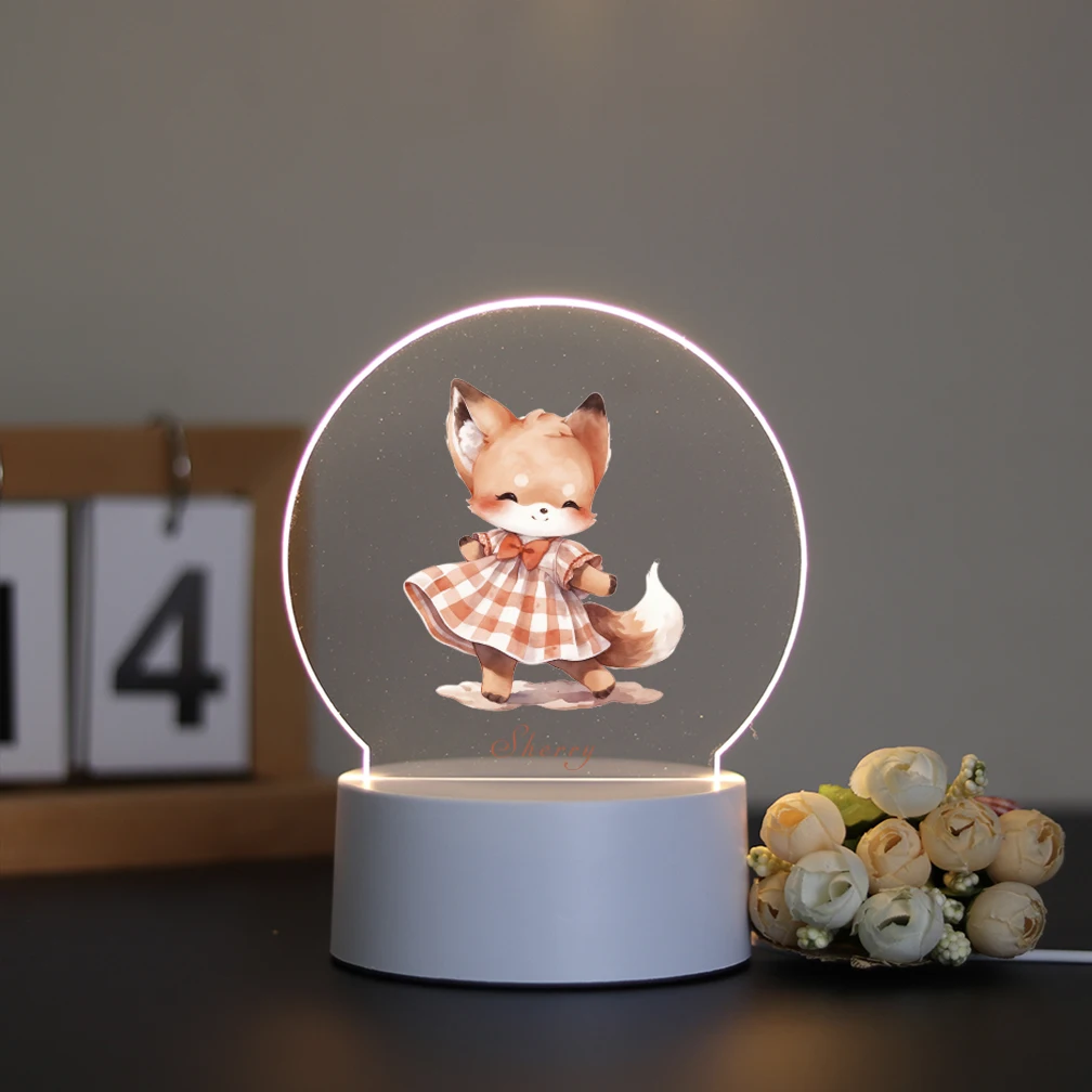 

1 customized art design night light little fox 3D Visual Design for Home Customized Children's Birthday Gifts