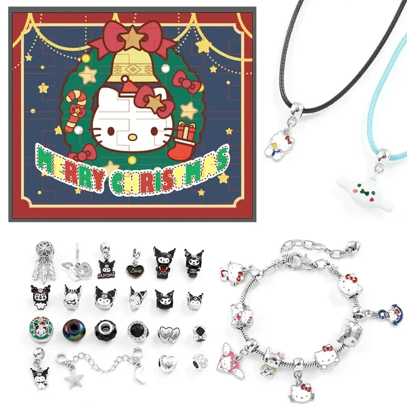 

Disney Stitch Sanrio Christmas Advent Calendar Random Box 24 Days Xmas Countdown DIY Jewelry Bracelet Necklace Making Kit Gift