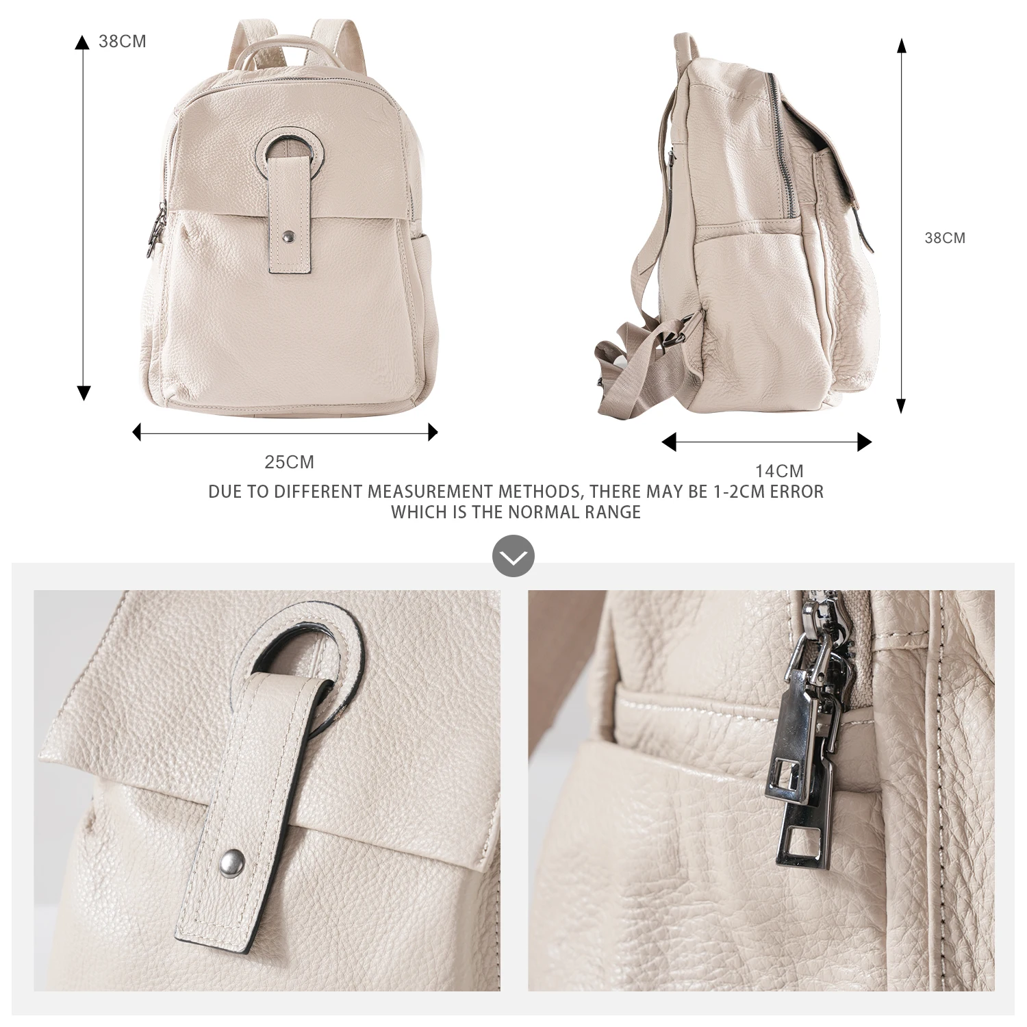 2023100% Genuine Leather Women's Bag Fashion Large Capacity Backpack Crossbody Bag Splice Casual