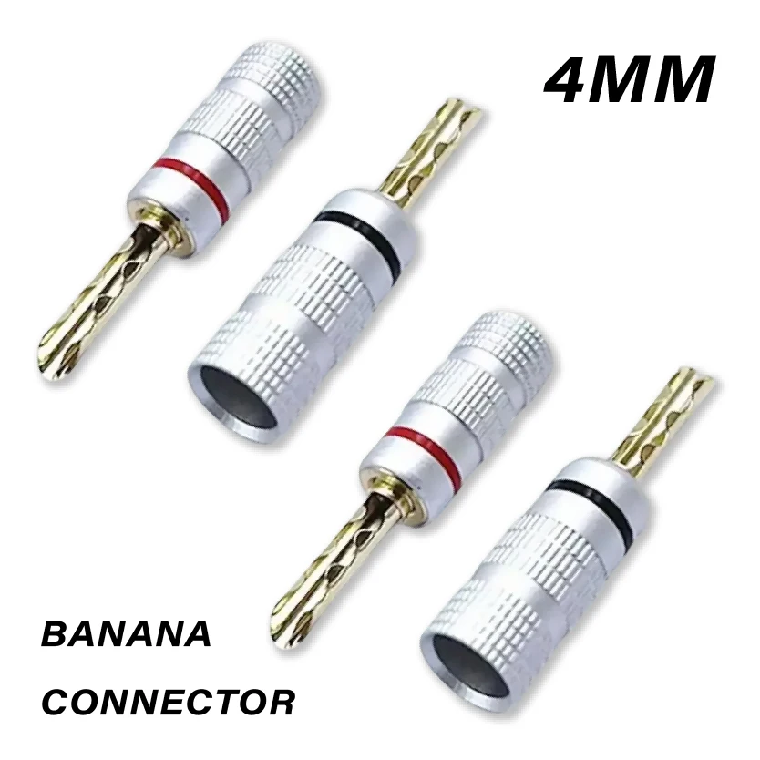 

Банановые вилки 4 мм, позолоченные разъемы из чистой меди для акустических кабелей