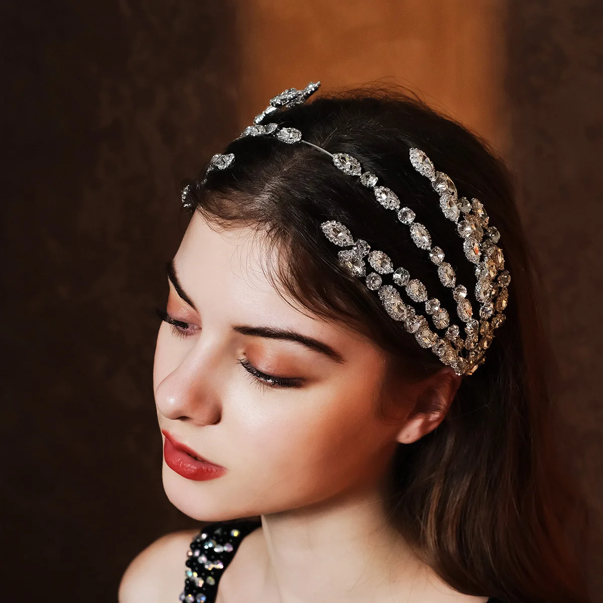 

Rhinestone Bridal Headband Woman Headpiece Wedding Hair Accessories Bride Tiara Pageant Headdresses Wedding Tiara