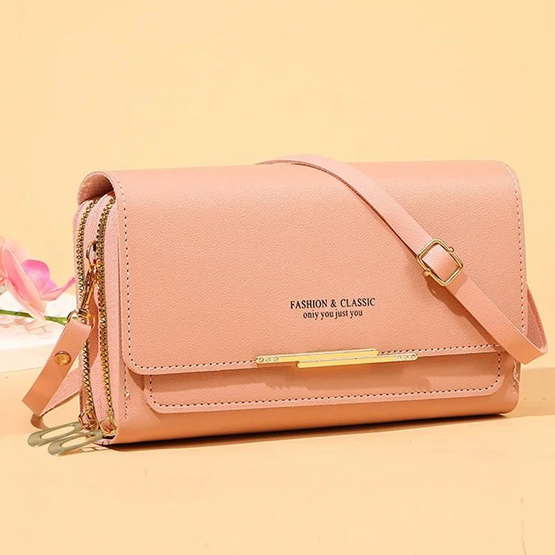 Damen Lange Geldbörse Koreanische Version Umhängetasche Doppelreißverschluss Große Kapazität Clutch-Tasche Schulter-Handtasche Damen Handytasche – Detail 38