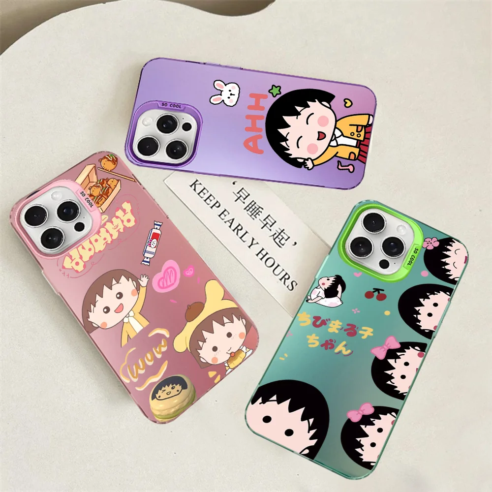 Catoon Chibi Maruko Chan Phone Case For IPhone 16 15 14 13 12 11 Pro Max X XR XSMAX 8 7 Plus Matte Shockproof Back Cover