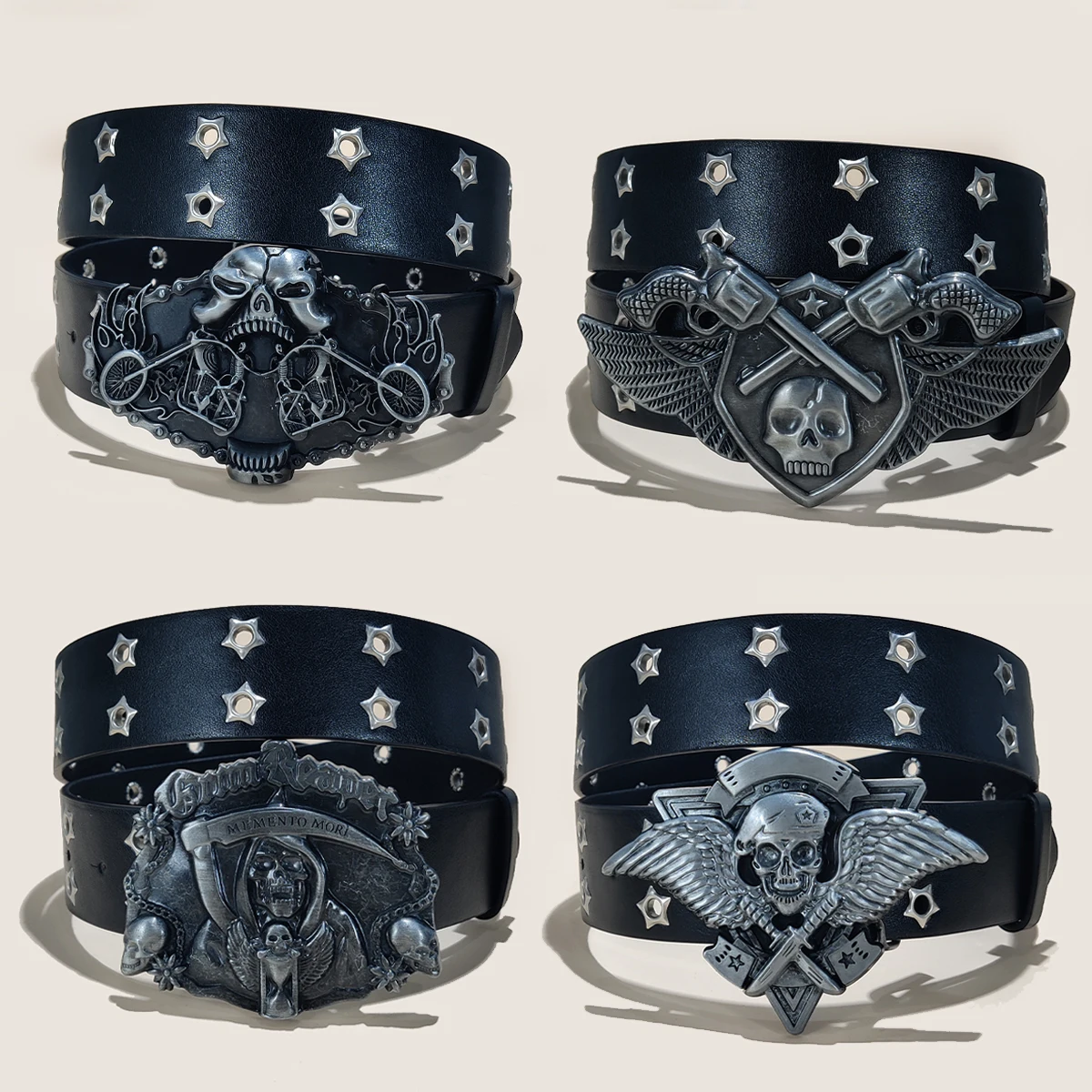 

Хип-хоп готический стиль пастушка Крылья Череп Призрачная голова Ремень для мужчин и женщин Джинсовые аксессуары универсальный декоративный пояс Мужской