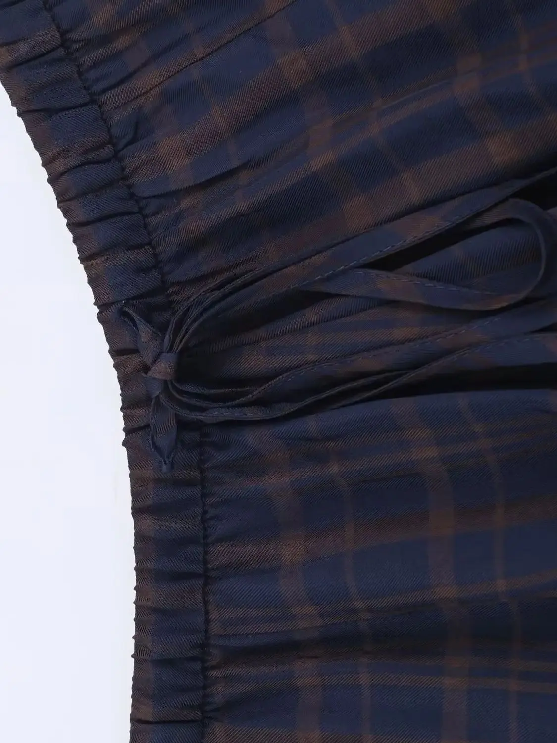 Pantalon Vintage décontracté Chic pour femmes, poches à carreaux, cordon de serrage, droit, ample, mode 2026, vacances d'automne, bleu, 2025