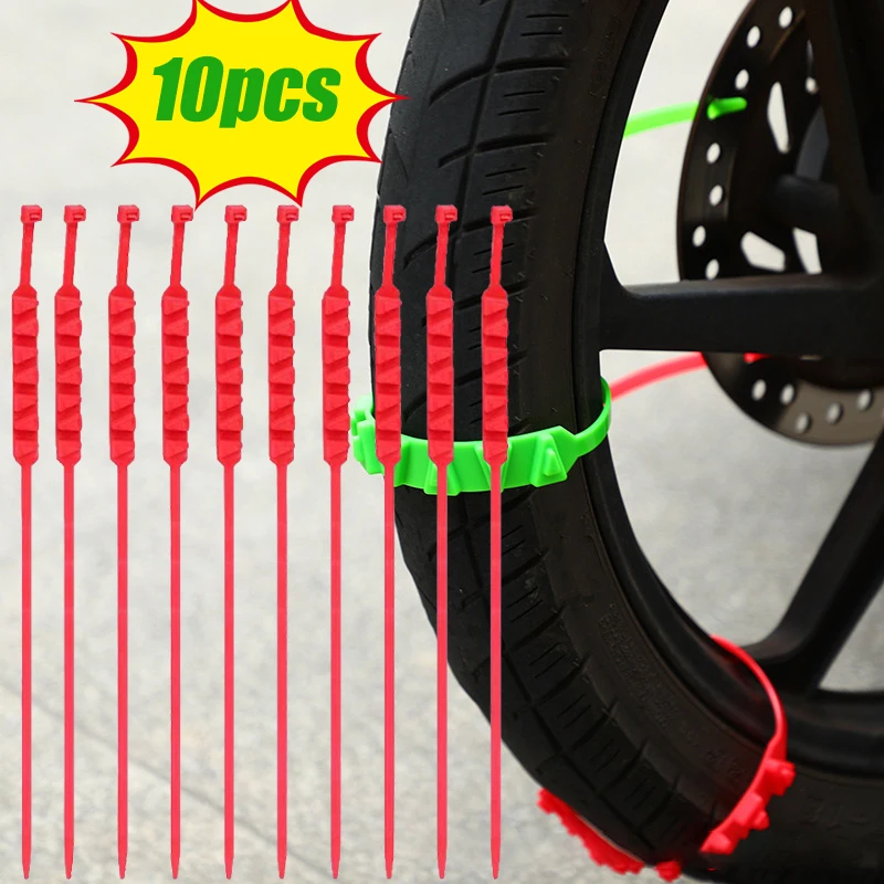 10Pcs Car Winter Tire Wheels Snow Chains Snow Tire Anti-skid Chains Wheel Tyre Cable Belt Winter Outdoor Emergency Chain