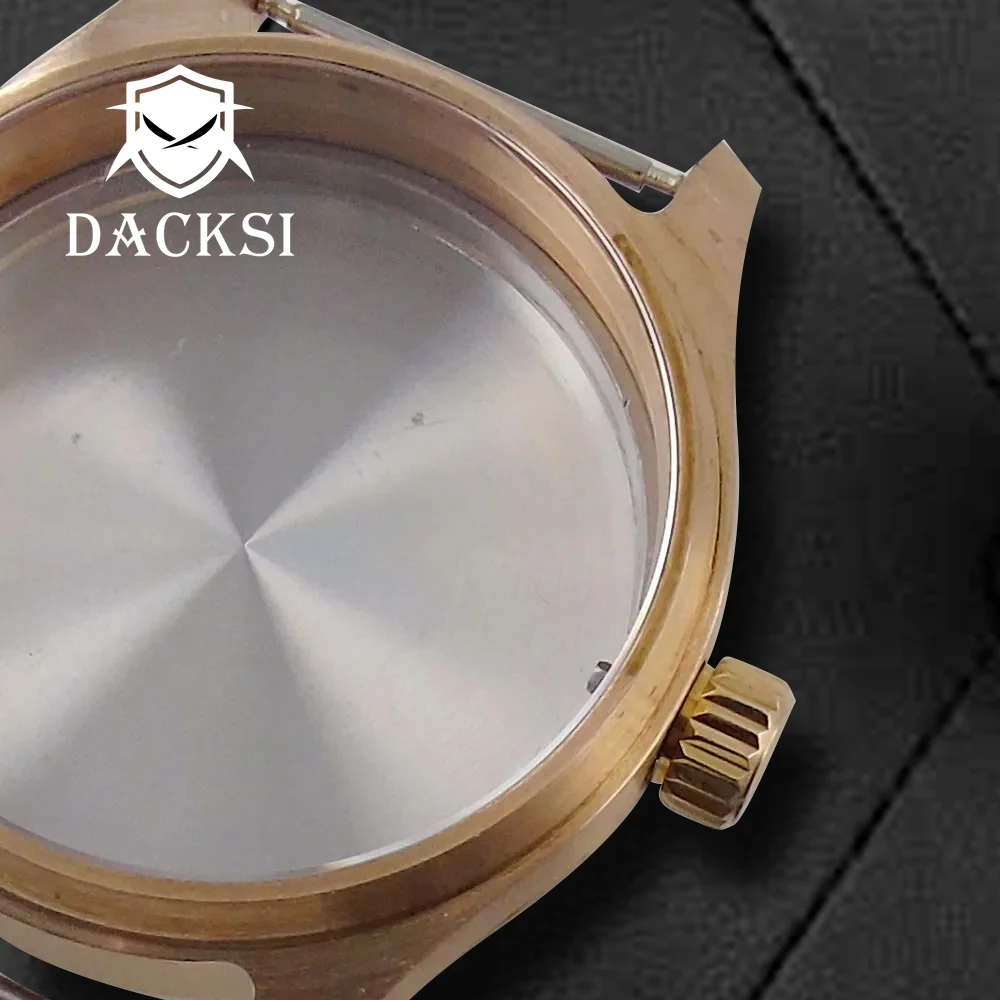 DACKSI 39mm Cusn8 Solid Bronze Watch Case 33.6mm Lume Watch Dial Hands Fit NH35a NH36 NH34 Waterproof Screw Crown Sapphire Glass