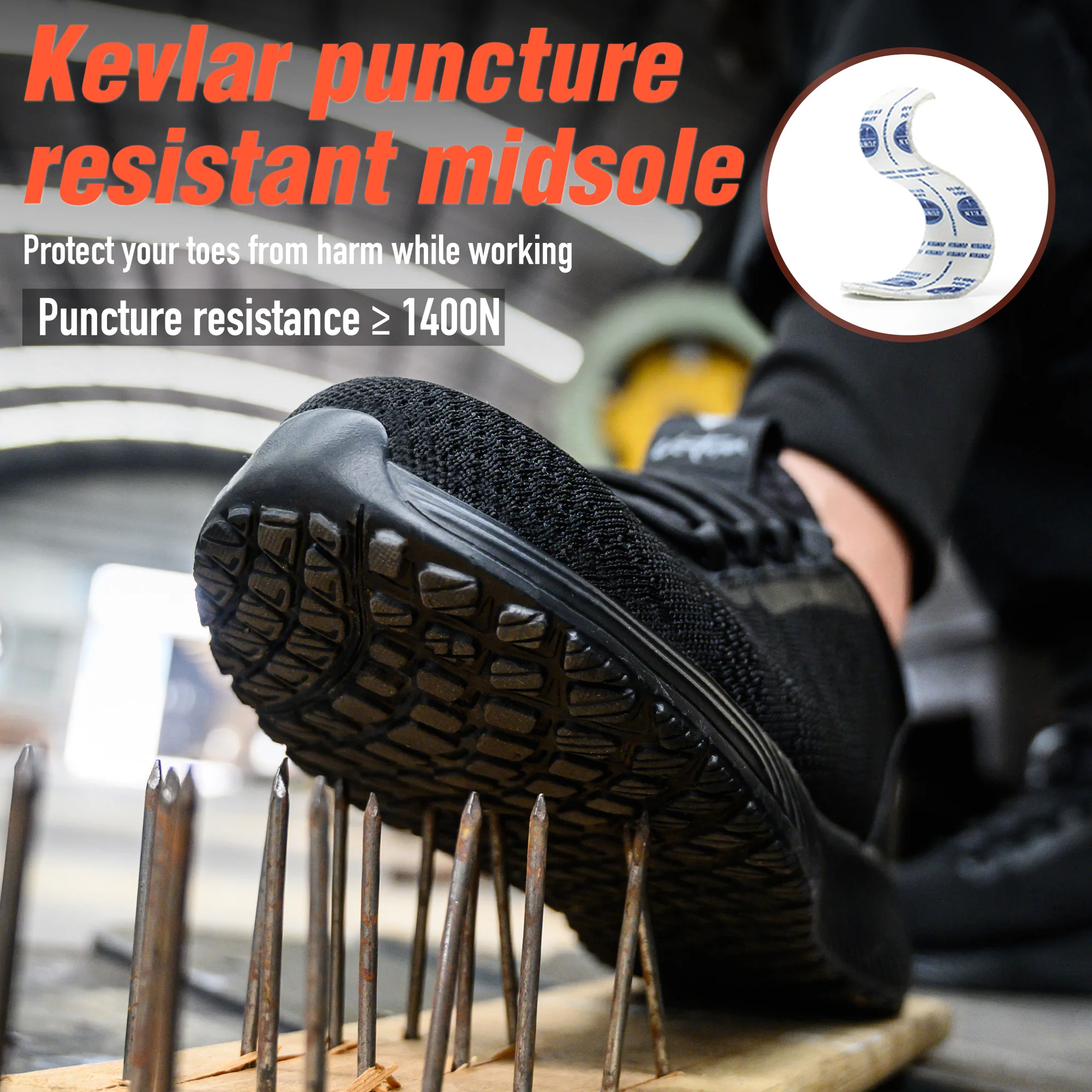 Safety shoes work shoes steel toe men puncture-protective work boots indestructible safety lightweight