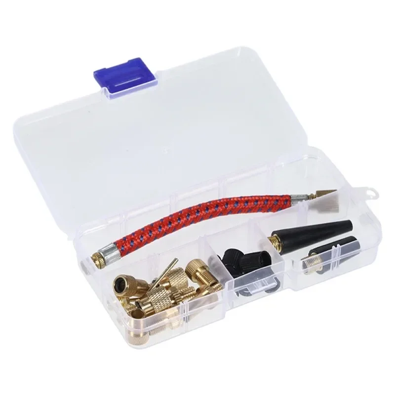 

21Pcs/Set Bicycle Tire Inflatable Tube Needle Air Hose Adapter Kits Bicycle Repair Tools Connector Pump Basketball Valve