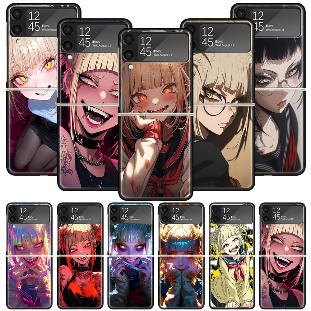 Himiko Toga My Hero Fashion Phone Case For Samsung Galaxy Z Flip 7 6 5 4 3 5G Shockproof Cover Z Flip7 Flip6 ZFlip5 Flip3 Flip4
