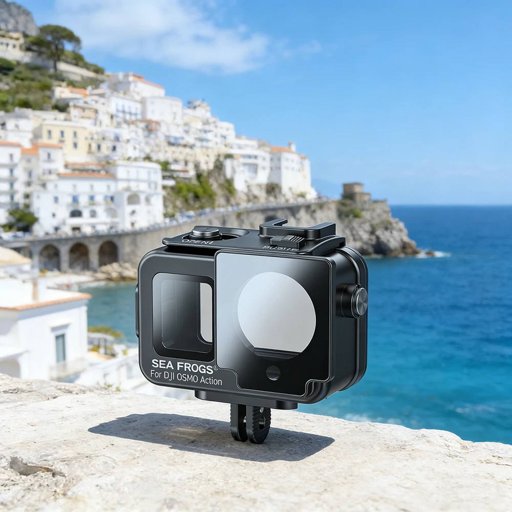 

Seafrogs SF15004 aluminum alloy waterproof case for DJI Osmo Action 3,4,and Action 5 cameras Expandable wide-angle lens filter