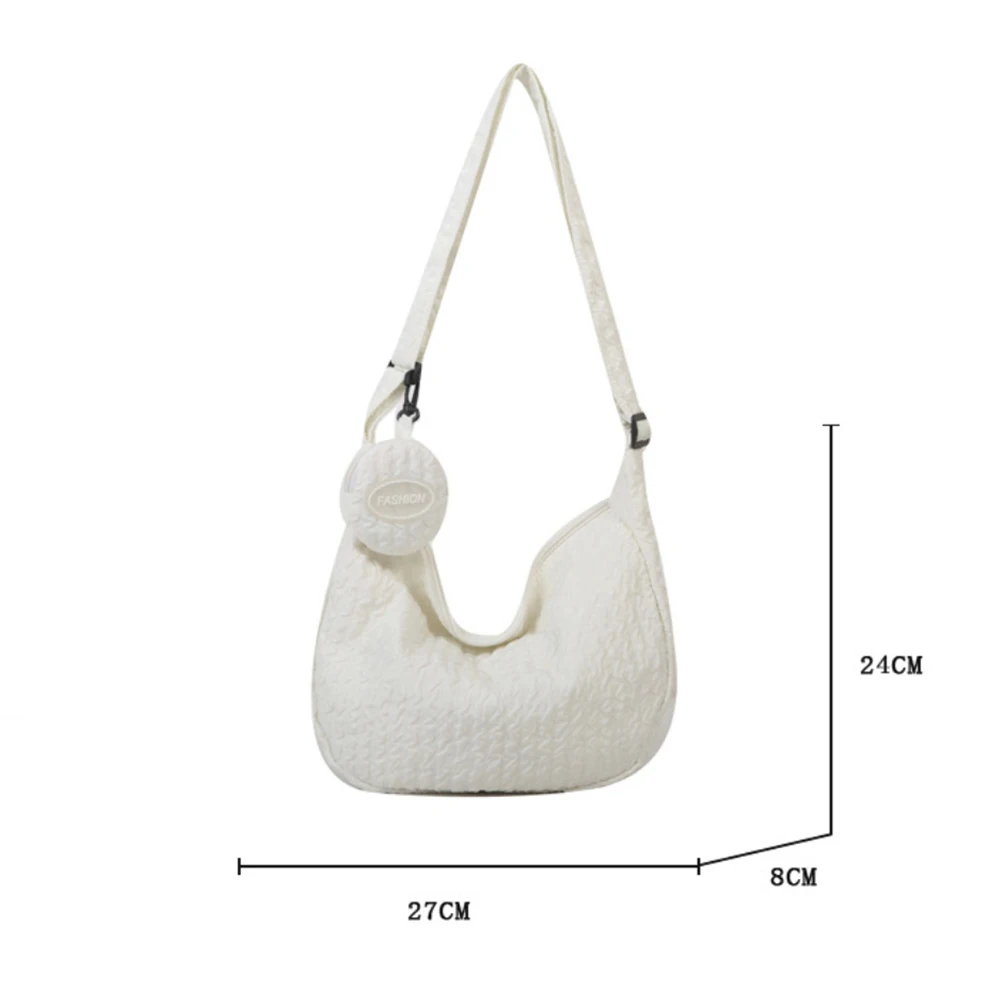 Nylon Crossbody Bag Ruched Design Satchel Bag Shoulder Bag Pleated Clouds Bag Korean Style Bag for Girl Women