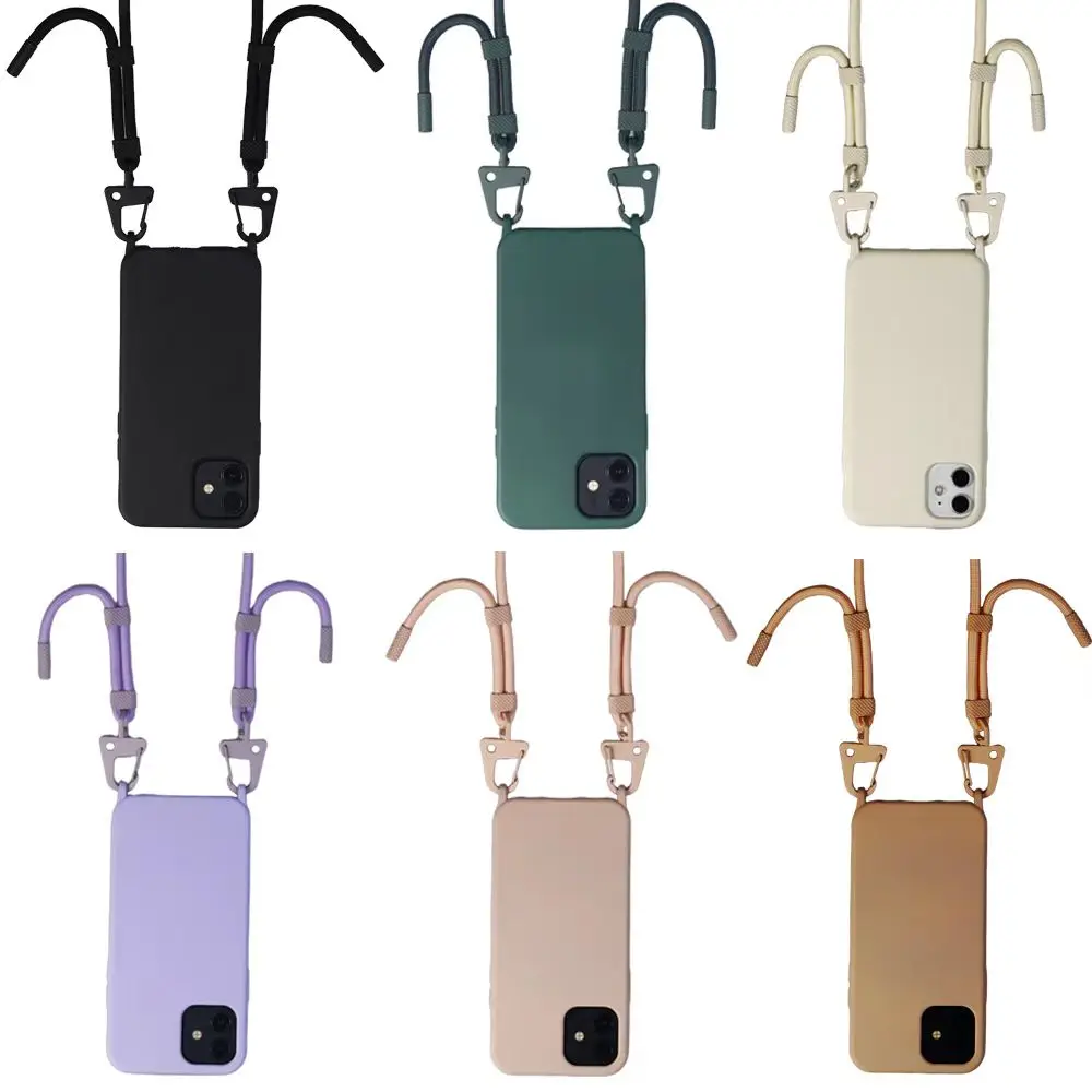 Luxury Crossbody Lanyard Necklace Xou Xou Chain Phone Case For Iphone 7 8 Plus XS XR 11 12 13 14 15 Pro Max Soft Back Rope Cover