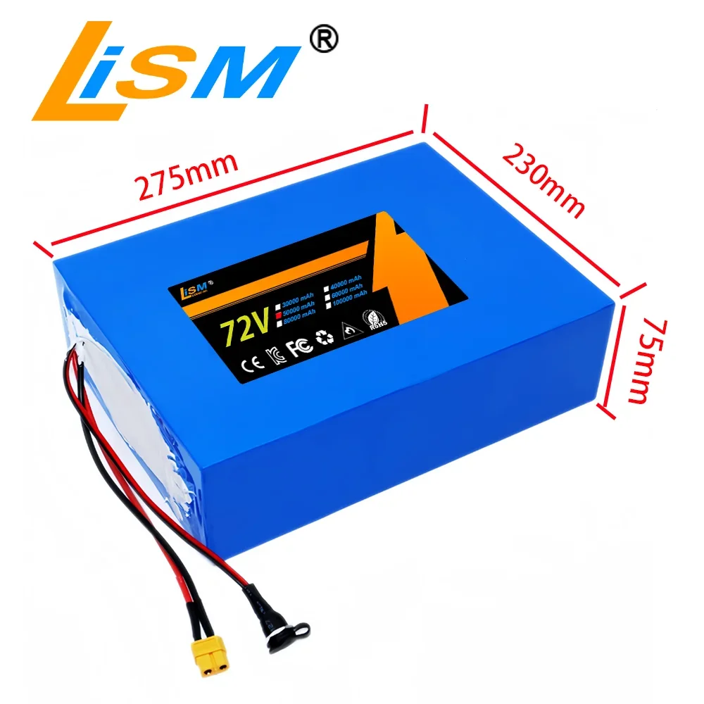 21700 20S6P 72V 50AH lithium-ion polymer battery pack suitable for motorcycle and automotive motor batteries+84Vcharger