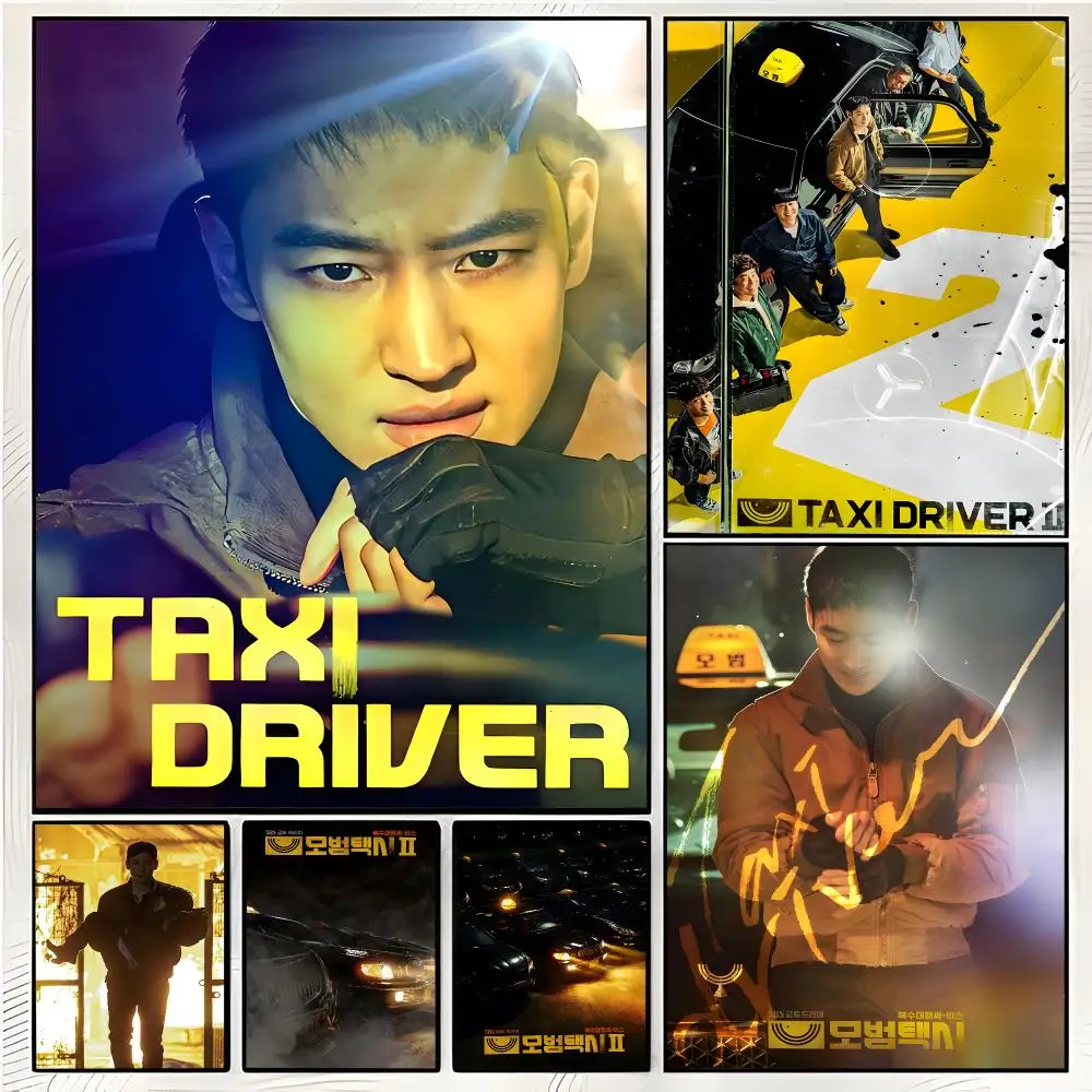 Taxi Driver Crime Thriller Painting Calligraphy Wall Art Mural Living Room Canvas Decor Gifts