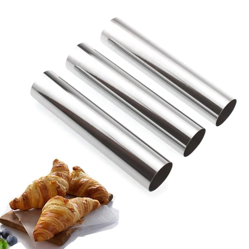 5Pcs/Set Kitchen Stainless Steel Baking Cones Horn Pastry Roll Cake Mold Spiral Baked Croissants Tubes Cookie Dessert Tool