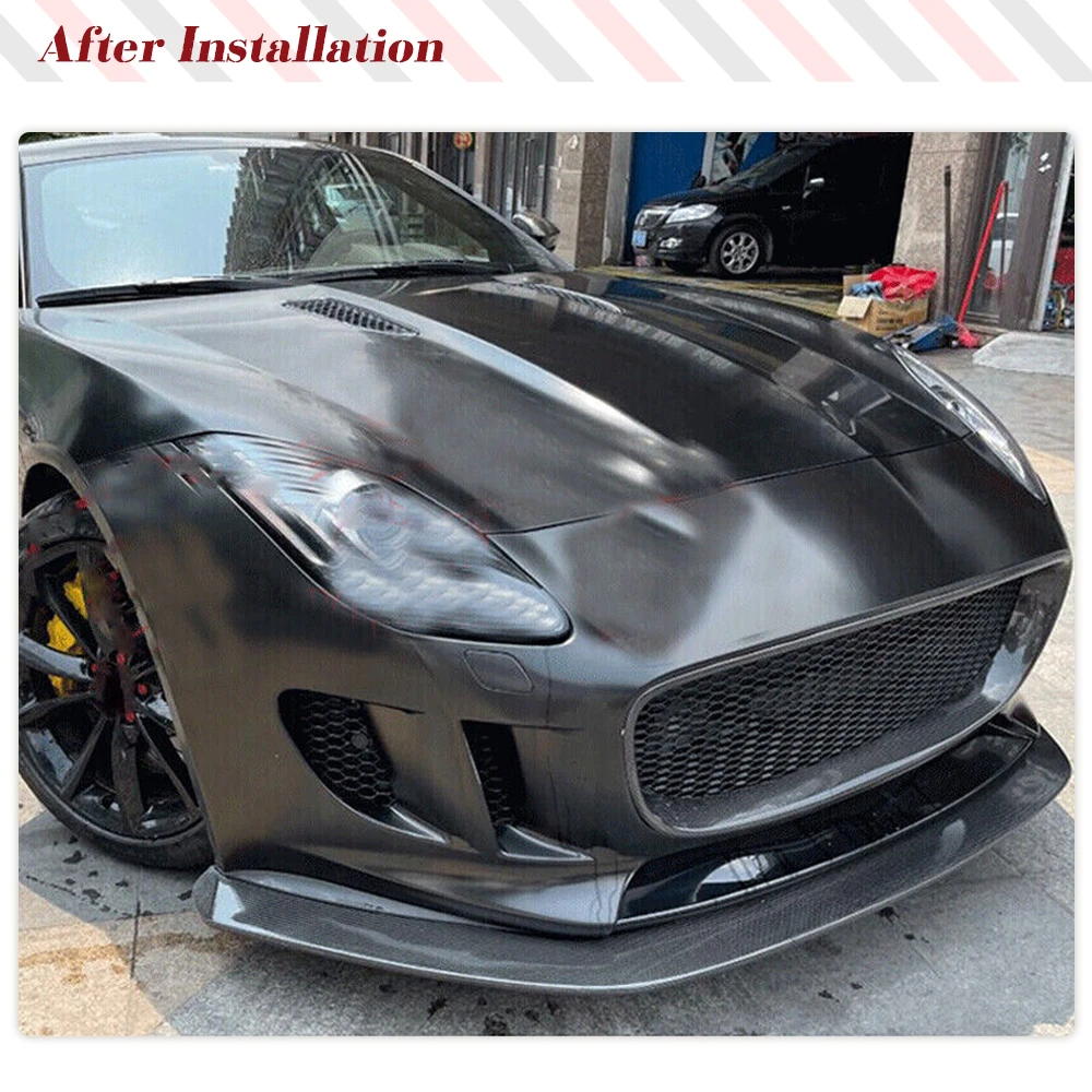 Carbon Fiber Front Grille Cover Replacement Tools Accessories Car Body Kit For Jaguar F-TYPE 2013 2014 2015 2016 2 Door Coupe
