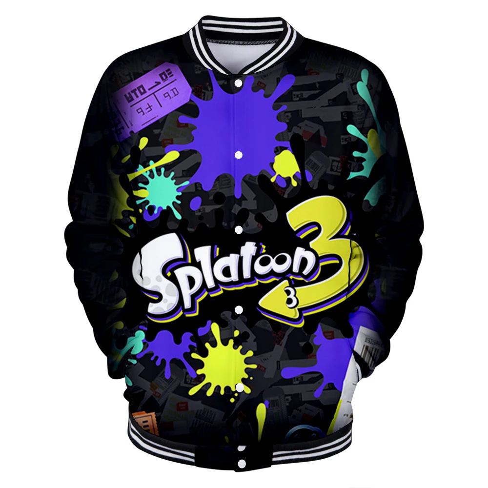 

Splatoon 3 Game Unisex Baseball Uniform Jacket Long Sleeve Women Men Sweatshirt Harajuku Streetwear 2022 New 3D Clothes