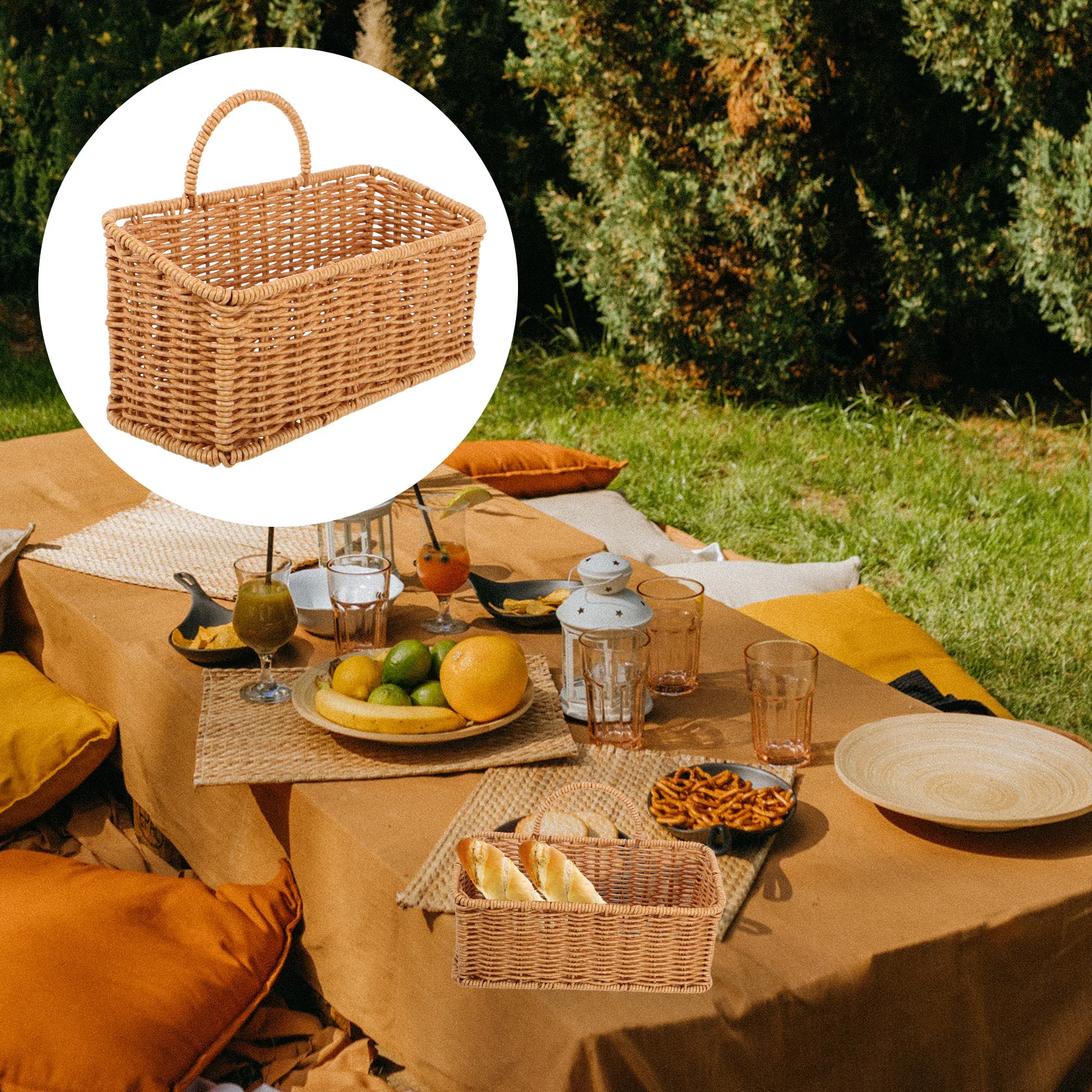 

Woven Rattan Hanging Basket Wall Mounted Storage for Kitchen Fruit Vegetable Onion Garlic Holder Portable Basket