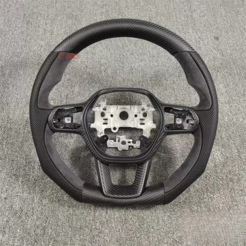 

Customized black Carbon Fiber Perforated Leather steering wheel For HONDA CRV 2022 2023 2024 2025