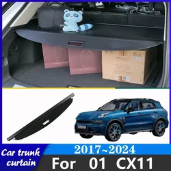 Car Trunk Curtain For Lynk co 01 2022 Accessories EM-P 2017~2024 Auto Retractable Rack Partition Shade Car Interio Accessories