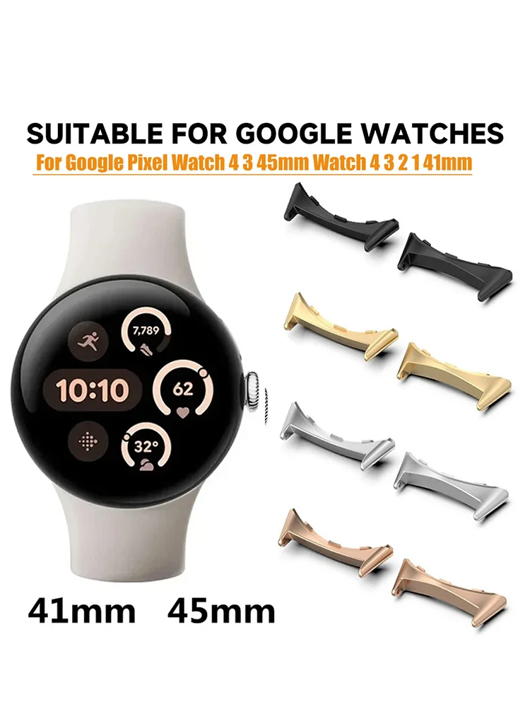 1 pair Watch Strap Connector Adapter For Google Pixel Watch 4/3 41mm 45mm Accessories Metal Smartwatch Adapters Replacement