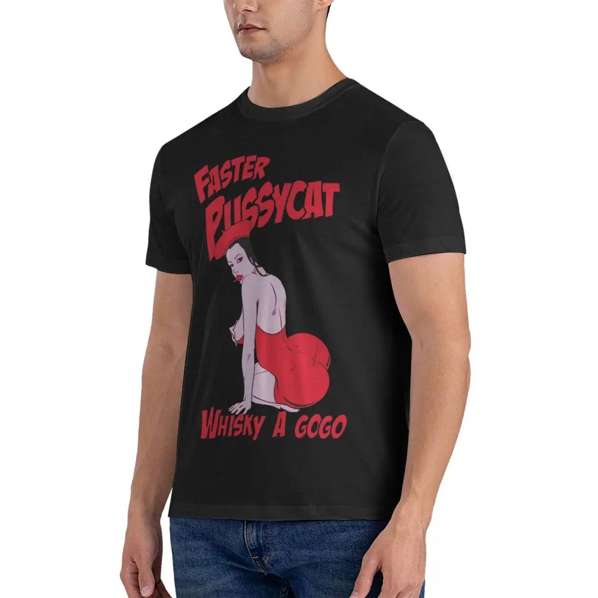 Whisky A Gogo T-Shirts Men Faster Pussycat Funny Cotton Tees O Neck Short Sleeve T Shirts Gift Idea Tops