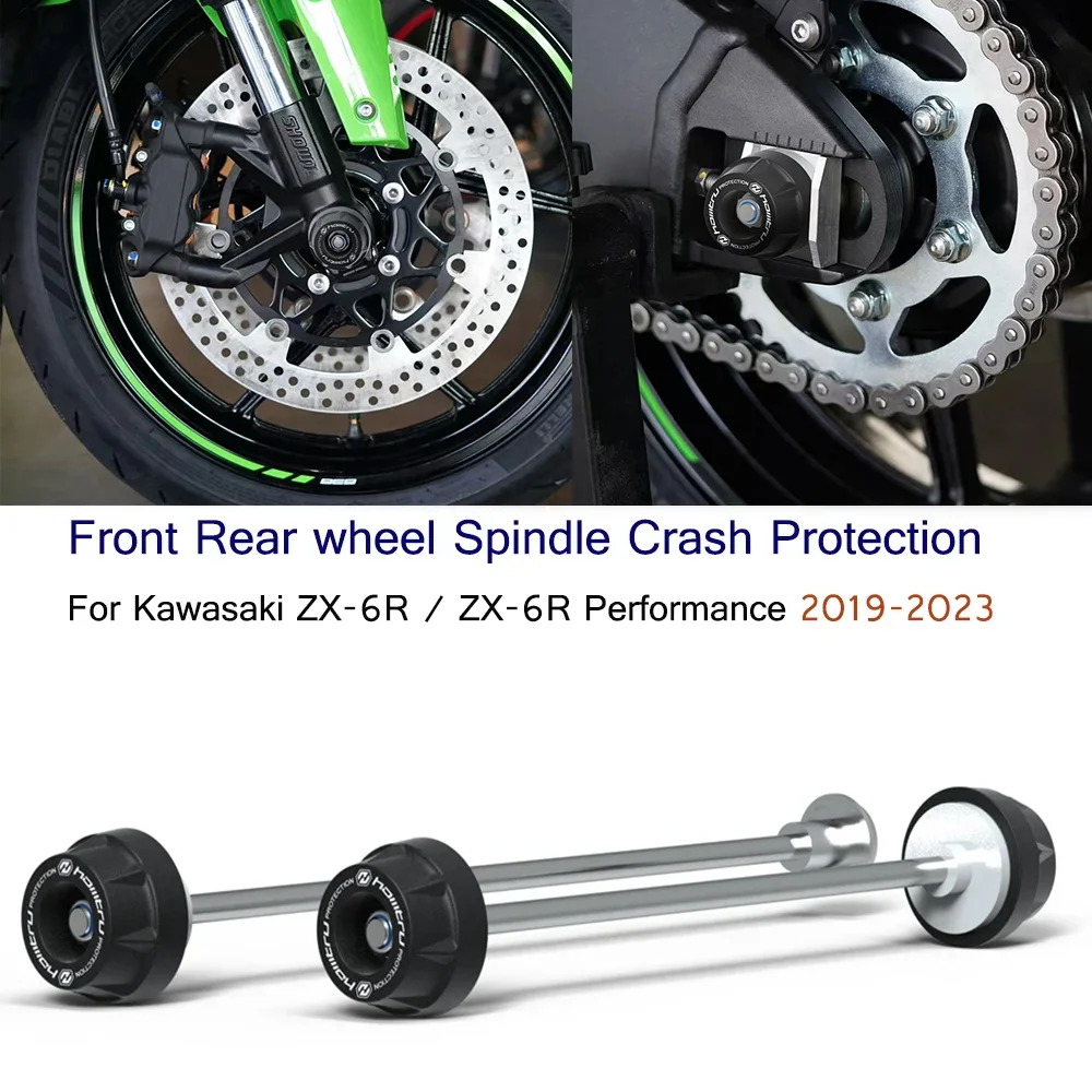 

For Kawasaki ZX-6R ZX6R ZX 6R Performance 2019-2023 Motorcycle front fork rear axle protection slider wheel collision device