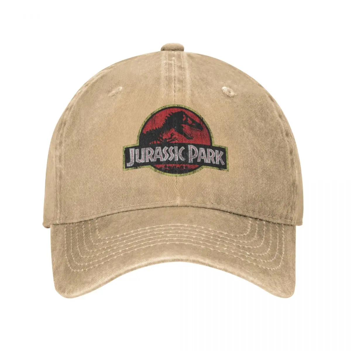 Jurassic Park Baseball Cap Red Distressed Logo Rock High Quality Washed Trucker Hat Male Cool Custom Washed Snapback Cap