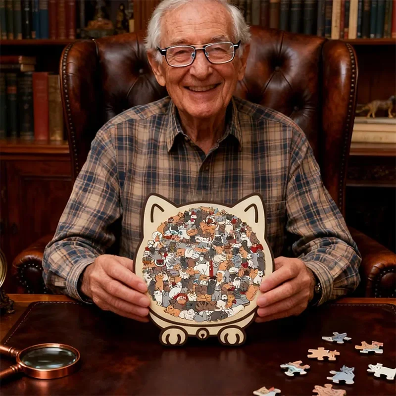 Katze Geformt Holz Puzzle Einzigartige Unregelmäßige Puzzle Teile Spiel kinder Spielzeug Geburtstag Weihnachten Geschenke Mädchen Spielzeug Für Kinder