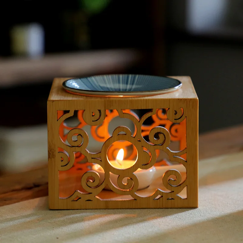 Xiangyun Bamboo Essential Oil Diffuser Candle Warmer Aromatherapy Lamp Decor