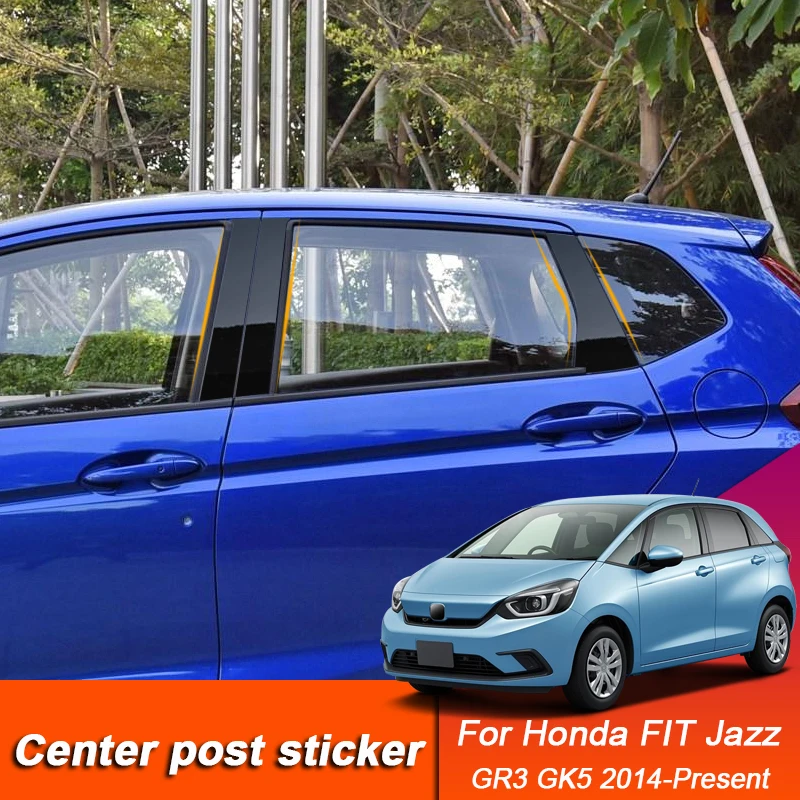 

Car Window Center Pillar Sticker PVC Trim Anti-Scratch Film Auto External Accessories For Honda FIT Jazz GR3 GK5 2014-Present