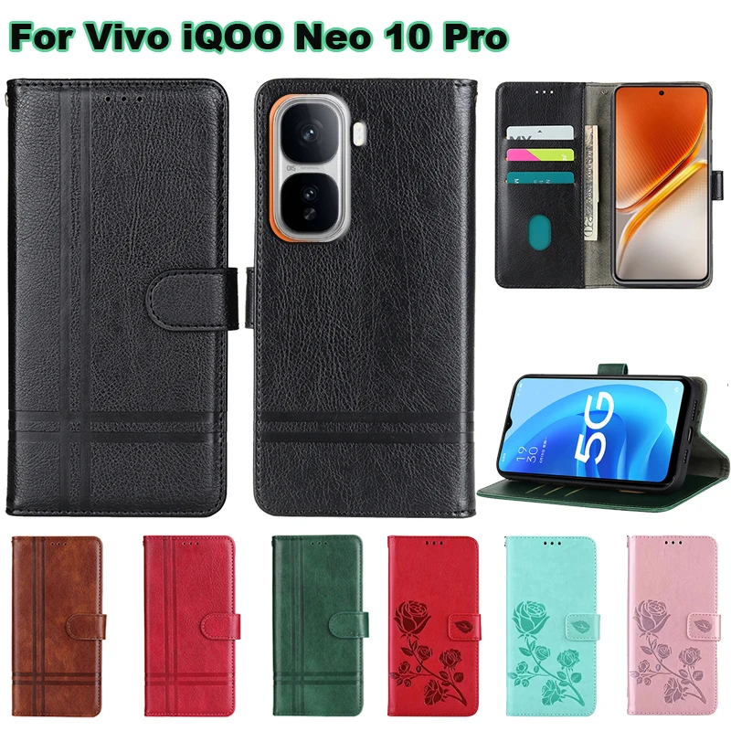 For чехол на Vivo iQOO Neo 10 Pro Case Leather Capa Phone Cover For Carcasas Vivo iQOO Neo 10 V2425A Neo10 Pro V2426A Mujer Etui