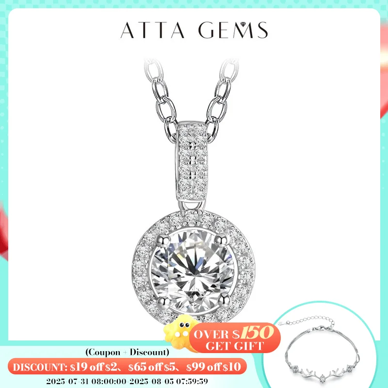 

925 Silver Rhodium plating Pendant For Women Round 6.5mm 1CT lab diamond Luxury Moissanite Gemstone Pendant Necklace for Wedding