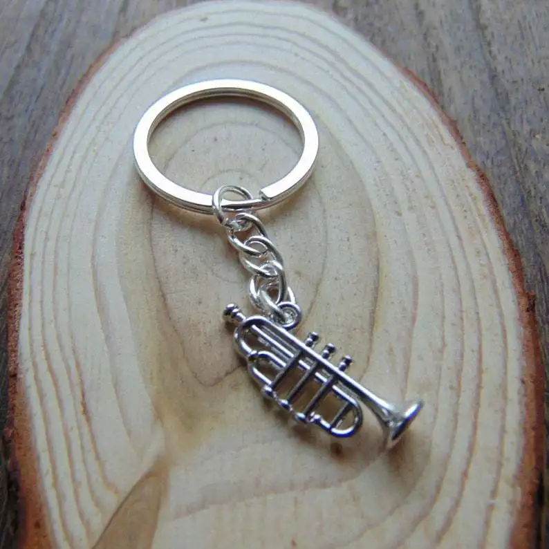 trombone keychain Horn keyring Trumpet keychain with case Musical Instrument Trombone keychain Tuba Christmas Gift Birthday