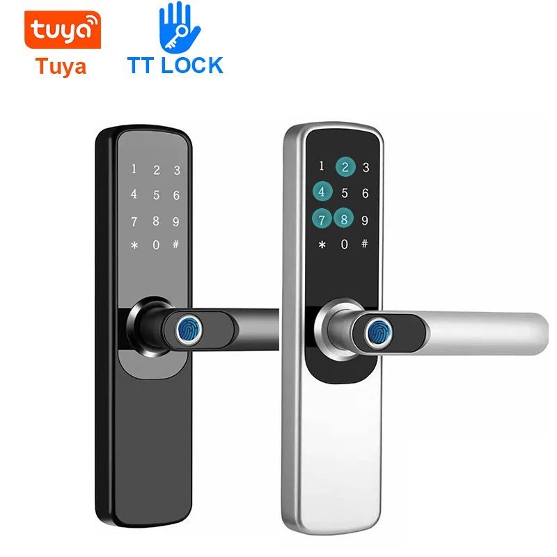 New arrival Tuya Wifi Digital electronic lock Smart door lock house with Password biometric fingerprint door lock APP remotely