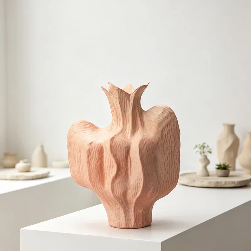 yjq wabi sand wind flow glaze gradual change ceramic vase Jingdezhen handmade art flower arrangement