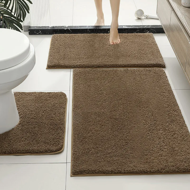 

Набор из 3-х ковриков для ванной в современном минималистичном стиле: U-образный коврик для унитаза, нескользящий коврик для пола, коврик для туалетной комнаты