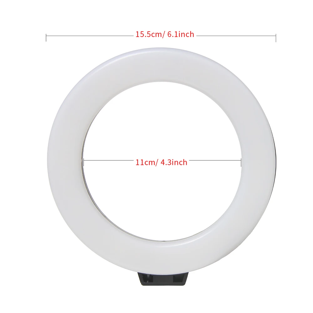 Mini anillo de luz LED de escritorio para Selfie, lámpara con soporte de trípode, enchufe USB, lámpara de Mesa para hacer TikTok, Youtube, Video de maquillaje, 6 pulgadas