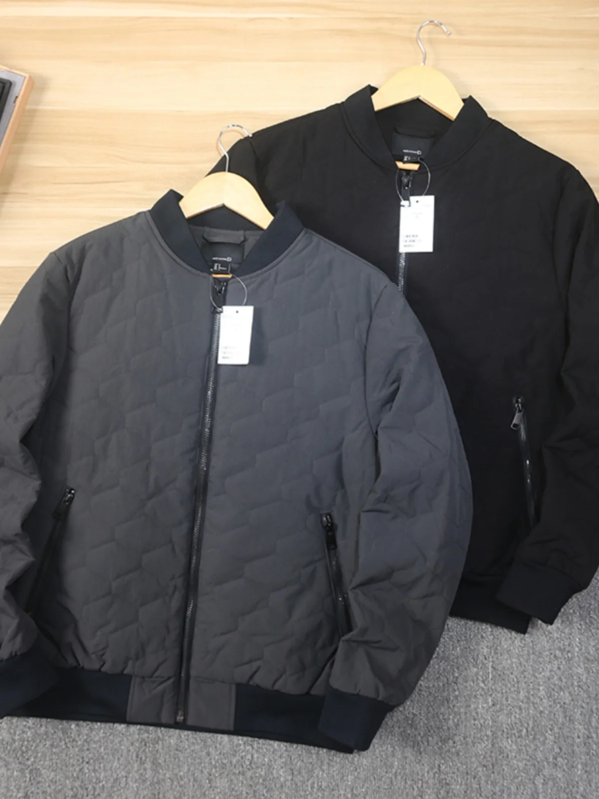 

Men's Winter Thiened Cotton Jaet Baseball Collar Casual Warm Coat Stand Fit Regular Length Youth Trend Brand Other