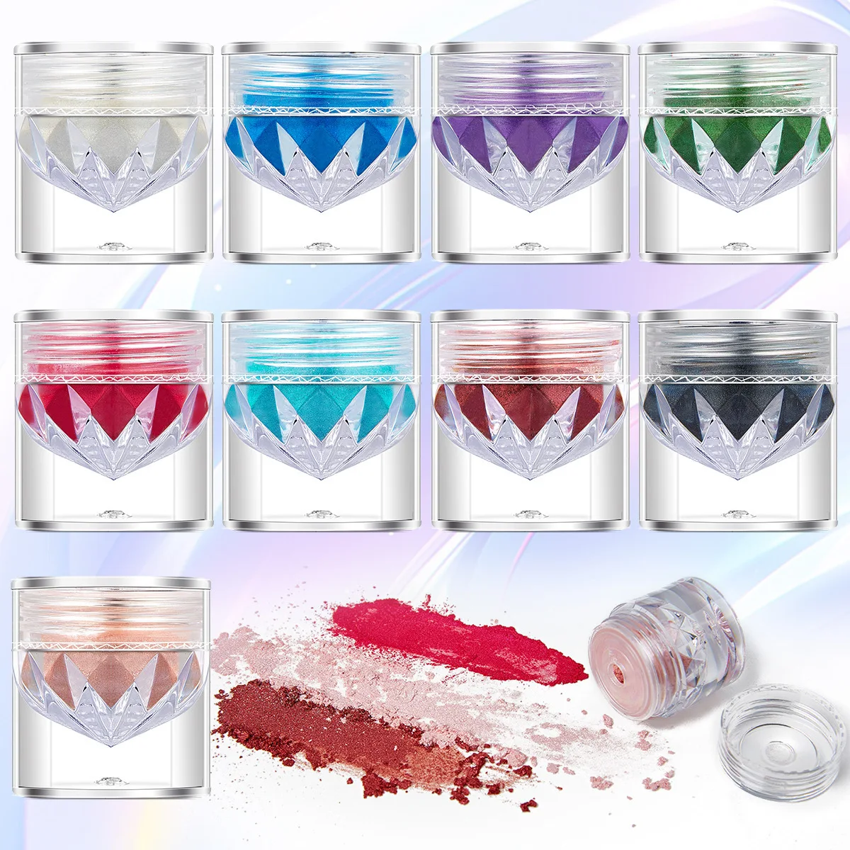 

1 Box Magic Mirror Chrome Nails Glitter Powder Manicure Pearlescent Pigment Sparkling Decoration Mermaid Hime Polarized Powder