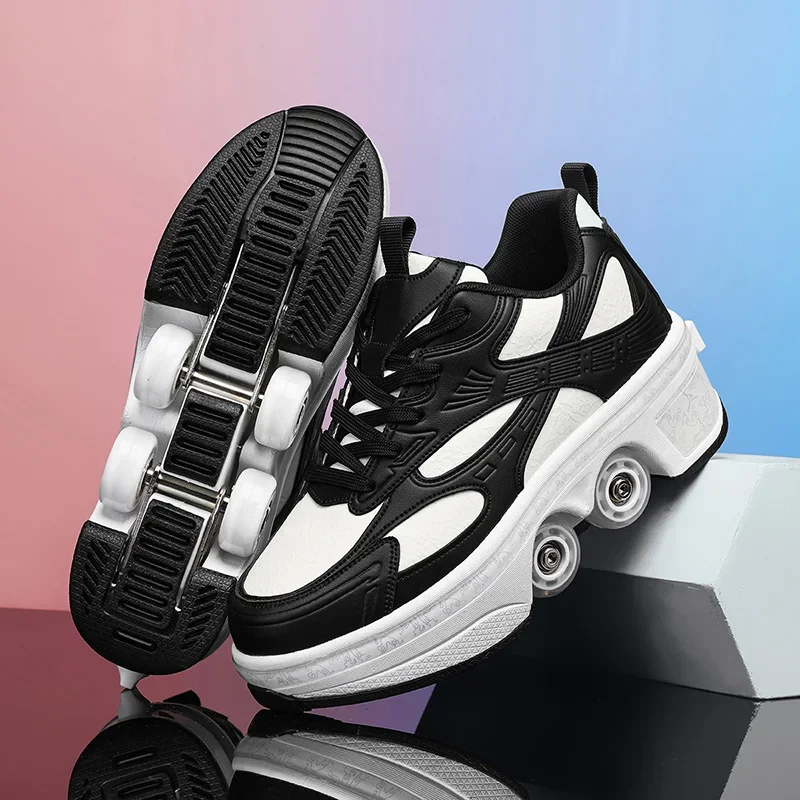 

Childrens Rollerblade Shoes Four-Wheel Roller Skating Shoes Dual Purpose Outdoor Street Daily Casual The Skating Shoes for Kids