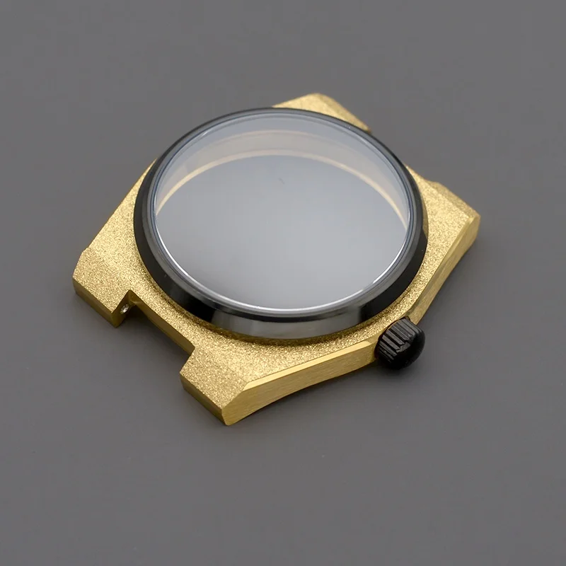 Super Player Watch Case Nail Sand Grit Gold Case Sapphire Glass Compatible With NH35 NH36 Automatic Movement Watch Accessories