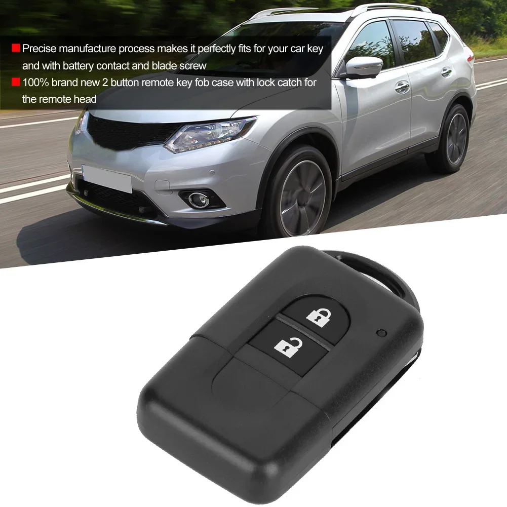 2 Button ABS Car Remote Flip Key Fob Case Smart Cover Shell Fits For Nissan