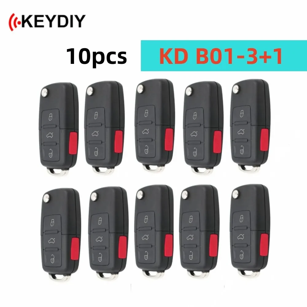

10pcs KEYDIY B01-3+1 Universal Remote Key 3 Buttons KD Car Remote Key for KD900/KD MINI/KD-X2 Key Programmer