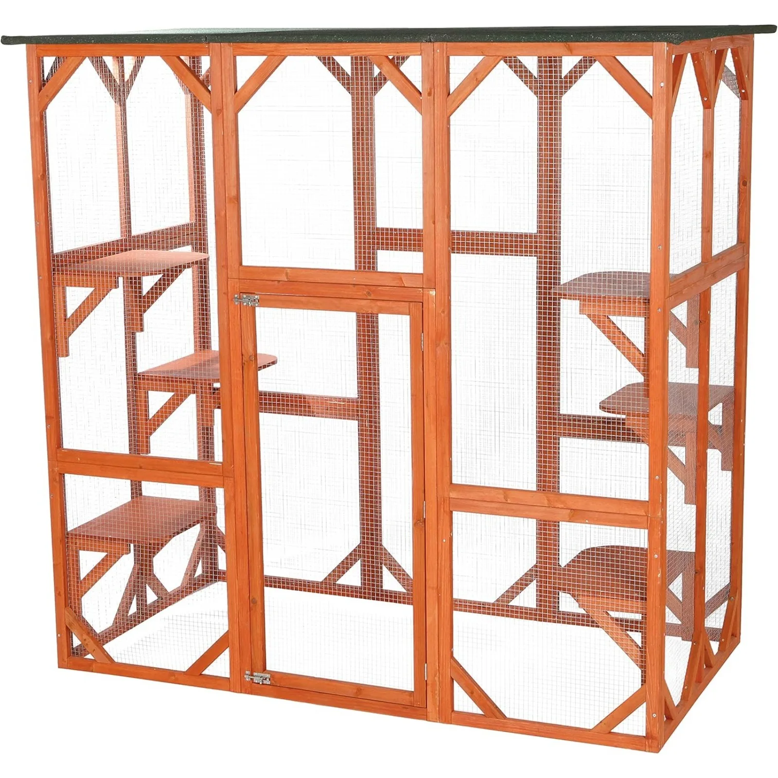 

US Outdoor Catio, Enclosure with Roof, Large Playpen with Platforms, House, Cage, Run-71 Inch