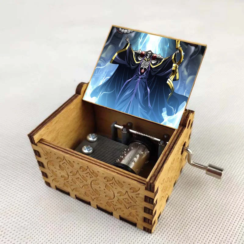 New Design anime Overlord Cartoon Vintage Mechanical Wooden Music Box Wood Crafts Kids toy new year gift Birthday Gifts