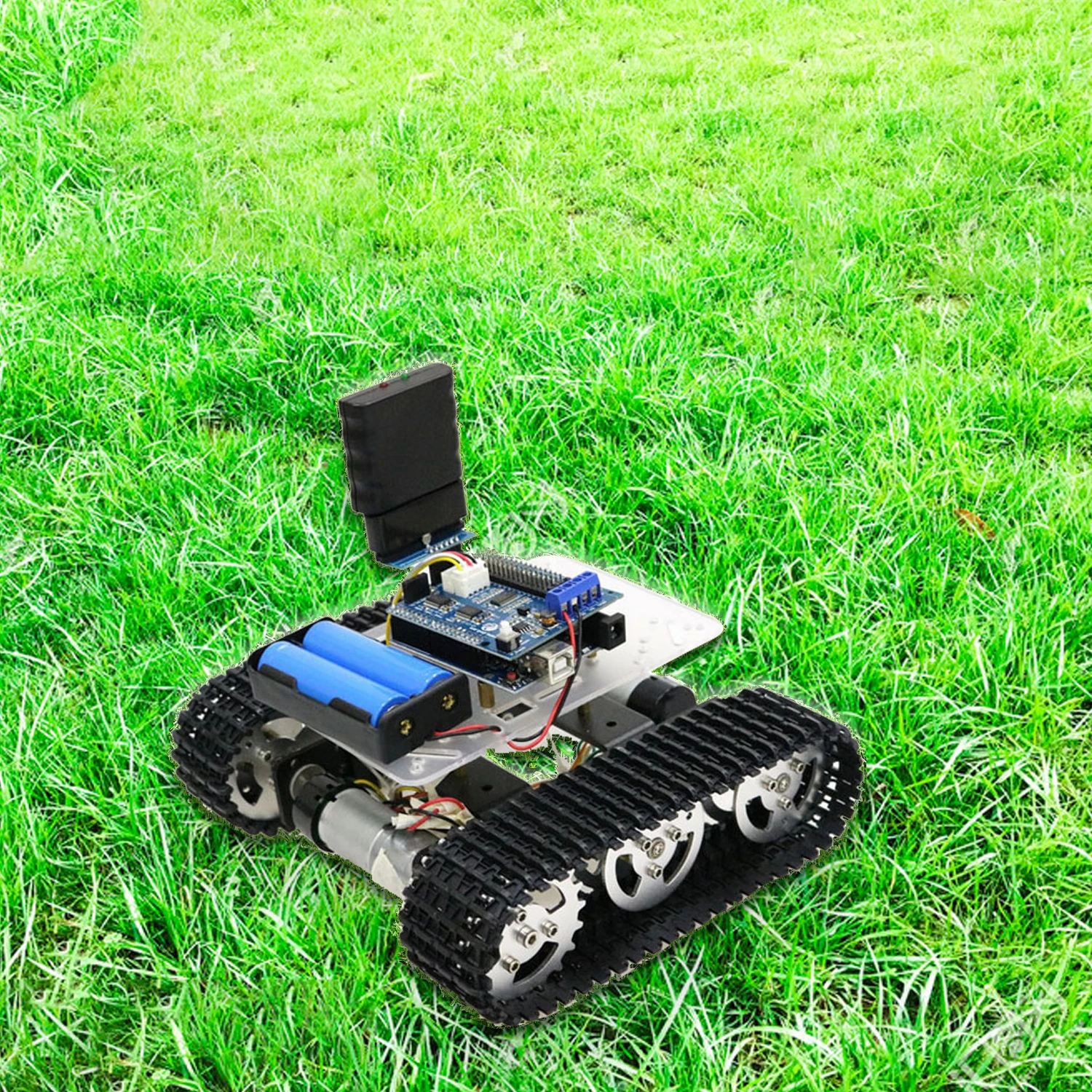 Handle/Bluetooth/WiFi RC Control Mini T100 Robot Tank Chassis Car Kit for Arduino with Control Road Motor Driver Board, WiFi