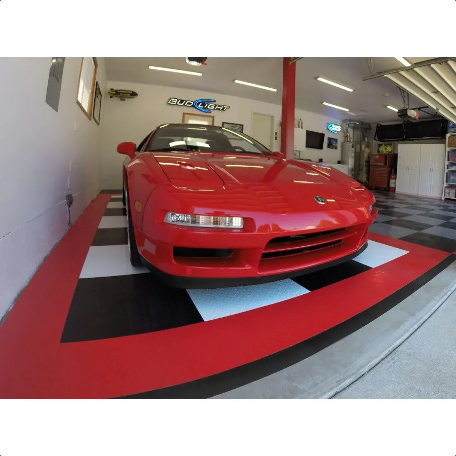 Male Transition Edge Kit Durable Interlocking Modular Garage Floor Edging Compatible with RaceDeck GarageTrac and GarageDeck Pr