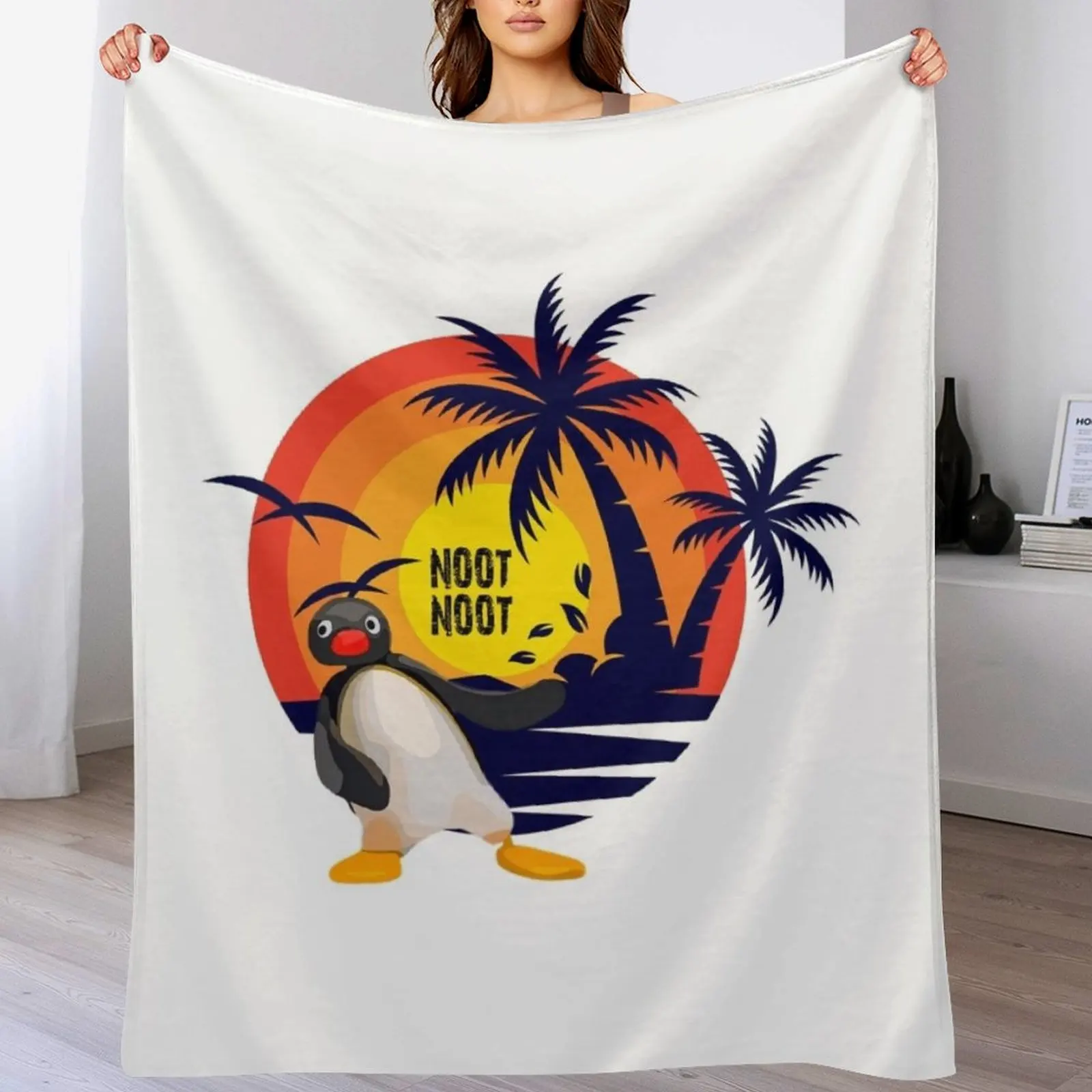 

Penguin Noot Noot Throw Blanket for sofa funny gift Blankets